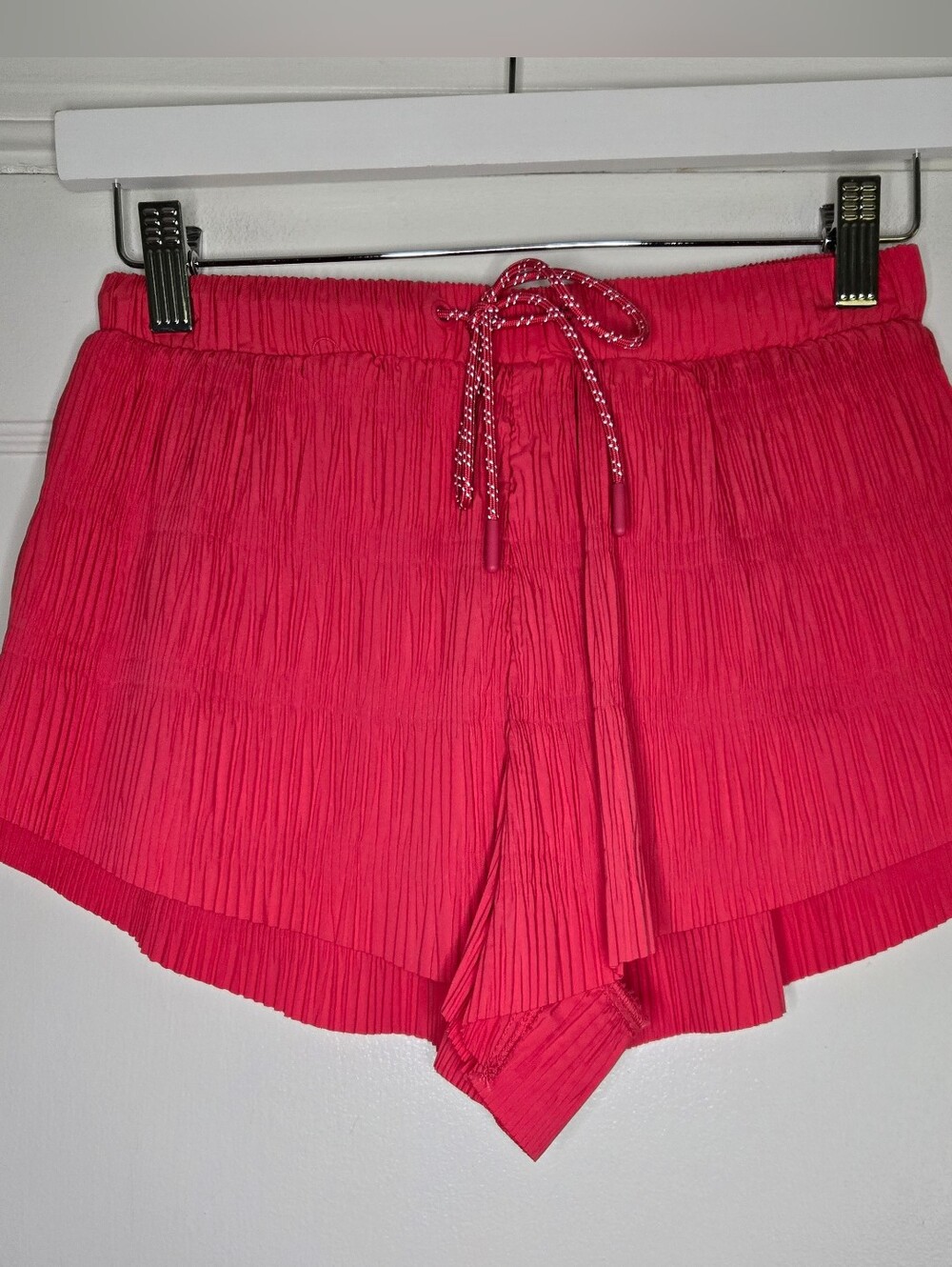 Free People Hot Pink Pleated Athletic Shorts Womens Activewear